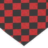 黒と深紅の赤いダイヤ市松模様にン柄 ショートテーブルランナー (コーナー)