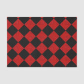 黒と深紅の赤いダイヤ市松模様にン柄 薄葉紙 (正面)