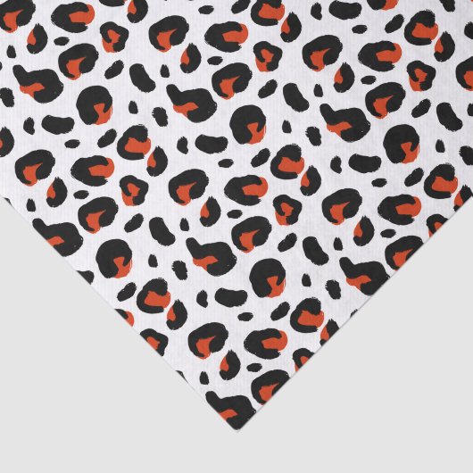 黒と濃いオレンジの動物の模様 薄葉紙 (詳細)