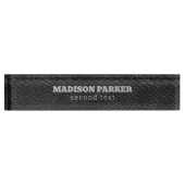 黒と濃いグレースネークスキンプリント デスクネームプレート (正面)