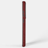 黒と濃い赤のヴィンテージステッチヴィンテージレザー SAMSUNG GALAXYケース (右側面)