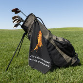 黒と火の組み合わせ ゴルフタオル (グリーン)