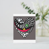 黒と灰の抽象的なモダンなハートのカード シーズンカード (スタンド正面)