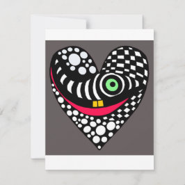 黒と灰の抽象的なモダンなハートのカード シーズンカード