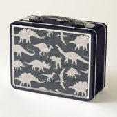 黒と灰色と恐竜 メタルランチボックス (裏面)