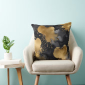 黒と灰色と金ゴールド抽象芸術 クッション (椅子)