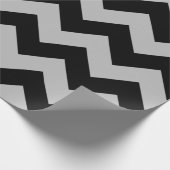 黒と灰色のエクストララージシェブロンのラッピング紙 ラッピングペーパー (角)