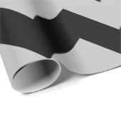 黒と灰色のエクストララージシェブロンのラッピング紙 ラッピングペーパー (ロールコーナー)