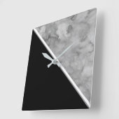 黒と灰色のカラーブロック スクエア壁時計 (傾斜)