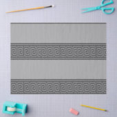 黒と灰色のギリシャのキーライン 薄葉紙 (クラフト)