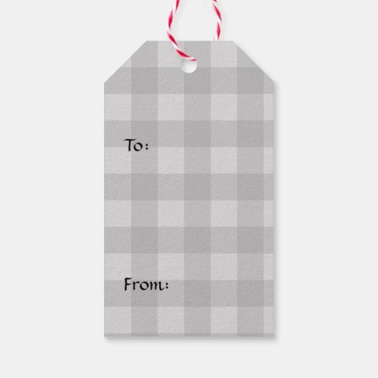 黒と灰色のクリスマスツリーギフトラベル ギフトタグ (裏面)