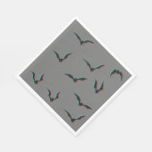 黒と灰色のグリッチハイハロウィーンこうもり スタンダードランチョンナプキン (角)