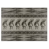 黒と灰色のココペリアステカ模様 カッティングボード (正面)