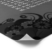 黒と灰色のゴシック結婚の8テーブルの座席表 ポスター (角)