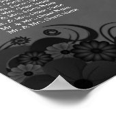 黒と灰色のゴシック結婚の9つのテーブルの座席表 ポスター (角)