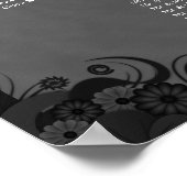 黒と灰色のゴシック14結婚のテーブル座席表 ポスター (角)