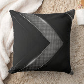 黒と灰色のシェブロン クッション (ブランケット)