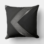 黒と灰色のシェブロン クッション (裏面)