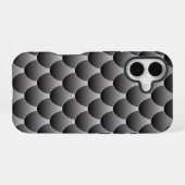 黒と灰色のスケール iPhone 16ケース (裏面横)