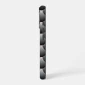 黒と灰色のスケール iPhone 16ケース (左側面)