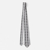 黒と灰色のスターバストとロームバスパターン ネクタイ (裏面)