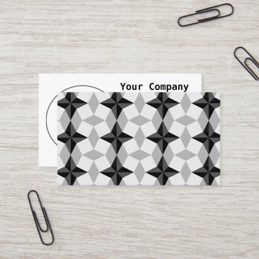 黒と灰色のスターバストとロームバスパターン 名刺 (正面/裏面インサイチュ)