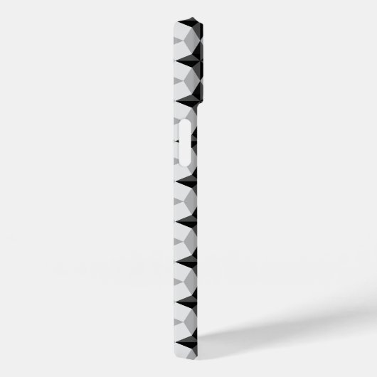 黒と灰色のスターバストとロームバスパターン Case-Mate iPhoneケース (裏面 / 右)