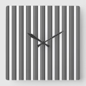 黒と灰色のストライプ壁時計 スクエア壁時計 (正面)