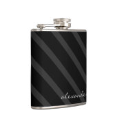 黒と灰色のストライプ-Groomsmen フラスク (右)
