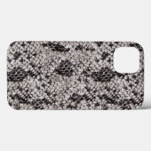 黒と灰色のスネークスキンデザインケースメイト Case-Mate iPhoneケース (裏面 (横))