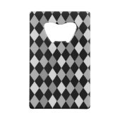 黒と灰色のダイヤモンドの幾何学的デザイン クレジットカード栓抜き (裏面)