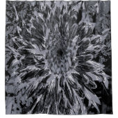 黒と灰色のダリア花 シャワーカーテン (正面)