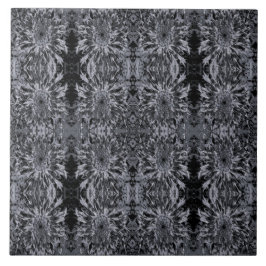 黒と灰色のダリア花 タイル