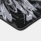 黒と灰色のダリア花 デスクマット (コーナー)