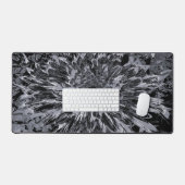 黒と灰色のダリア花 デスクマット (キーボード&マウス)