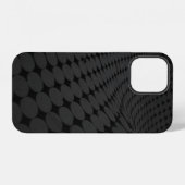 黒と灰色のドット柄の面 iPhoneケース (裏面横)