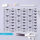 黒と灰色のハロウィーンこうもりとスパイダーウェブ 薄葉紙 (クラフト)