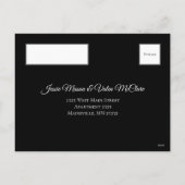 黒と灰色のバラゴシック結婚式RSVP返信 シーズンポストカード (裏面)