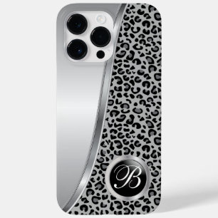 黒と灰色のヒョウ柄 モノグラム Case-Mate iPhone 14 PRO MAXケース