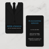 黒と灰色のピンストライプのスーツ垂直の会計士 名刺 (正面/裏面)