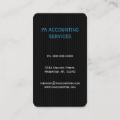 黒と灰色のピンストライプのスーツ垂直の会計士 名刺 (裏面)