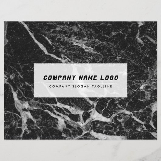 黒と灰色のフェイク大理石サービス価格表 チラシ (裏面)