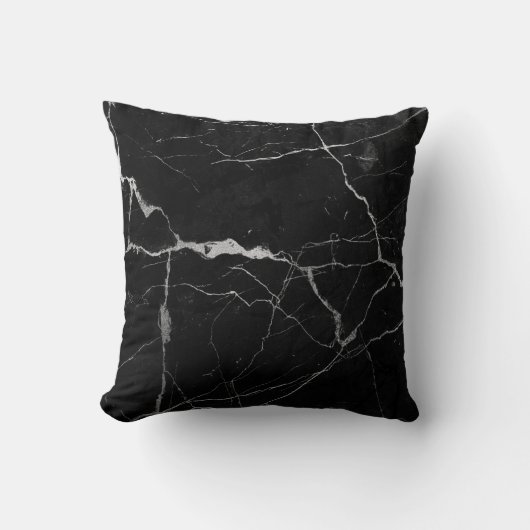 黒と灰色のフェイク大理石 クッション (正面)