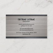 黒と灰色のブラシ仕上げアルミメタルスタイル 名刺 (裏面)