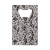 黒と灰色のヘビの皮 クレジットカード栓抜き (裏面)