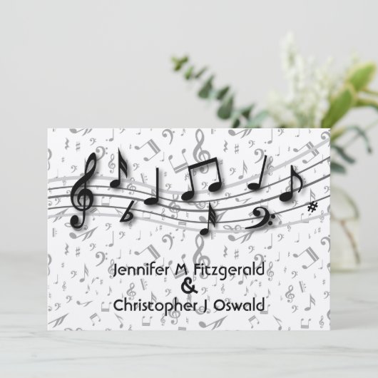 黒と灰色のミュージカル結婚ノート 招待状 (スタンド正面)