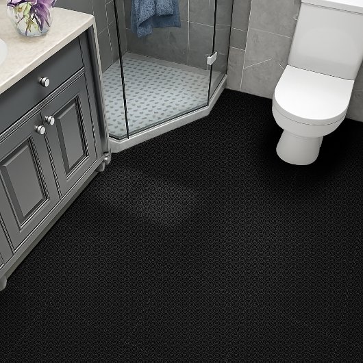 黒と灰色のモダン幾何学的な波状曲線 タイル