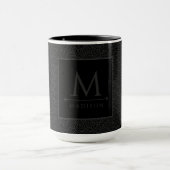 黒と灰色のモダン幾何学的な波状曲線 マグカップ (中央)