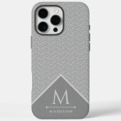 黒と灰色のモダン幾何学的な波状曲線 Case-Mate iPhoneケース (裏面)