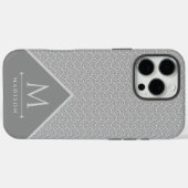 黒と灰色のモダン幾何学的な波状曲線 Case-Mate iPhoneケース (裏面 (横))